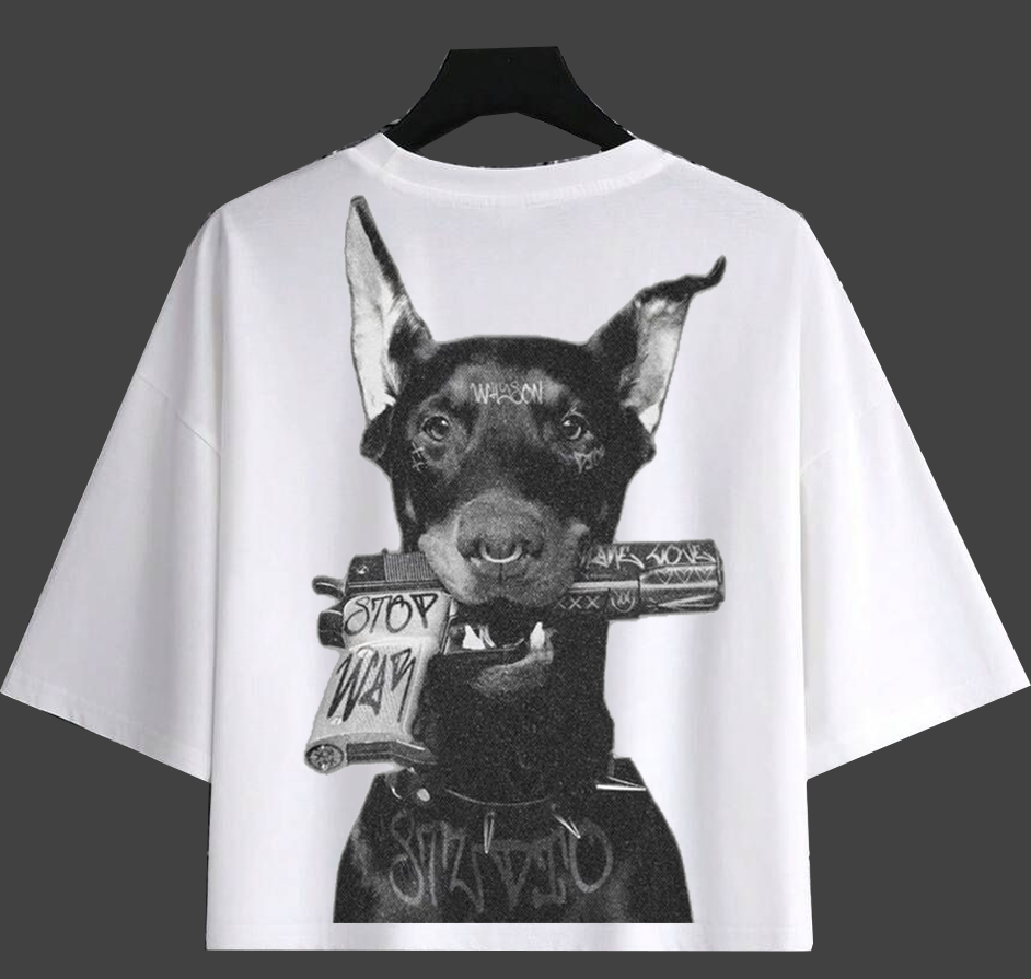 SHORT SLEEVE DROPPED SHOULDERS CROPPED TEE